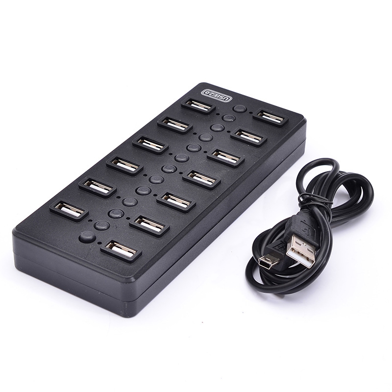工廠直銷13口USB2.0集線器 帶獨(dú)立開關(guān)與拓展功能，支持Logo定制